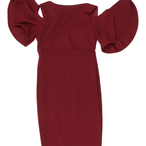 Girls on Film Red Bodycon Dress, UK 8, Classic Elegance