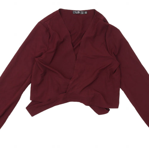 Missguided Women's Red Wrap Blouse, Size 16, Casual Style