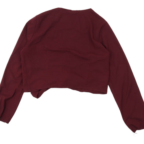 Missguided Women's Red Wrap Blouse, Size 16, Casual Style