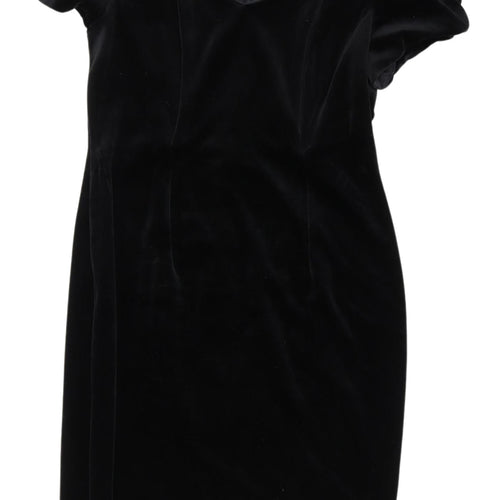 Ariella Black Off-the-Shoulder Velvet Sheath Dress 14