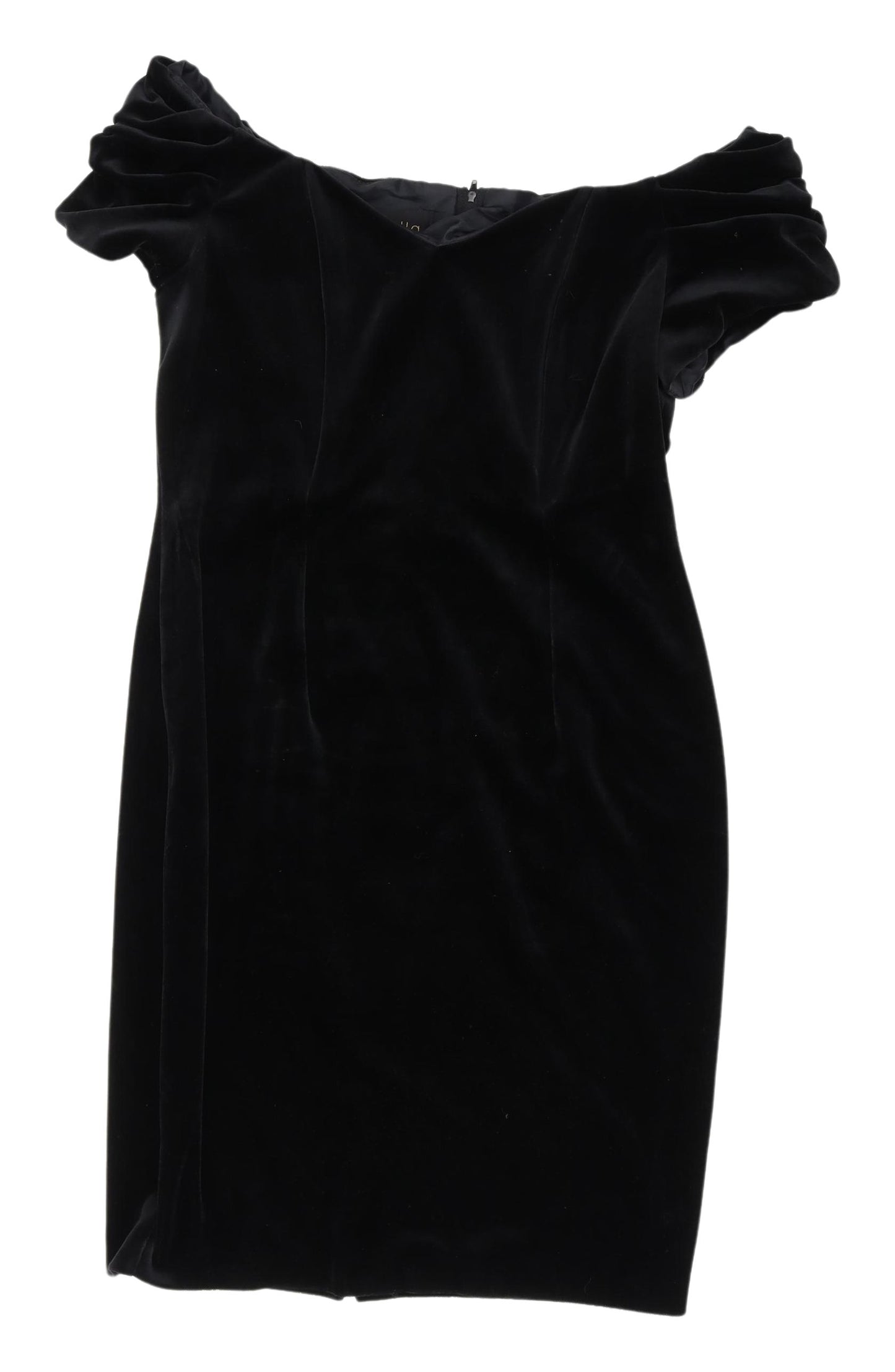 Ariella Black Off-the-Shoulder Velvet Sheath Dress 14