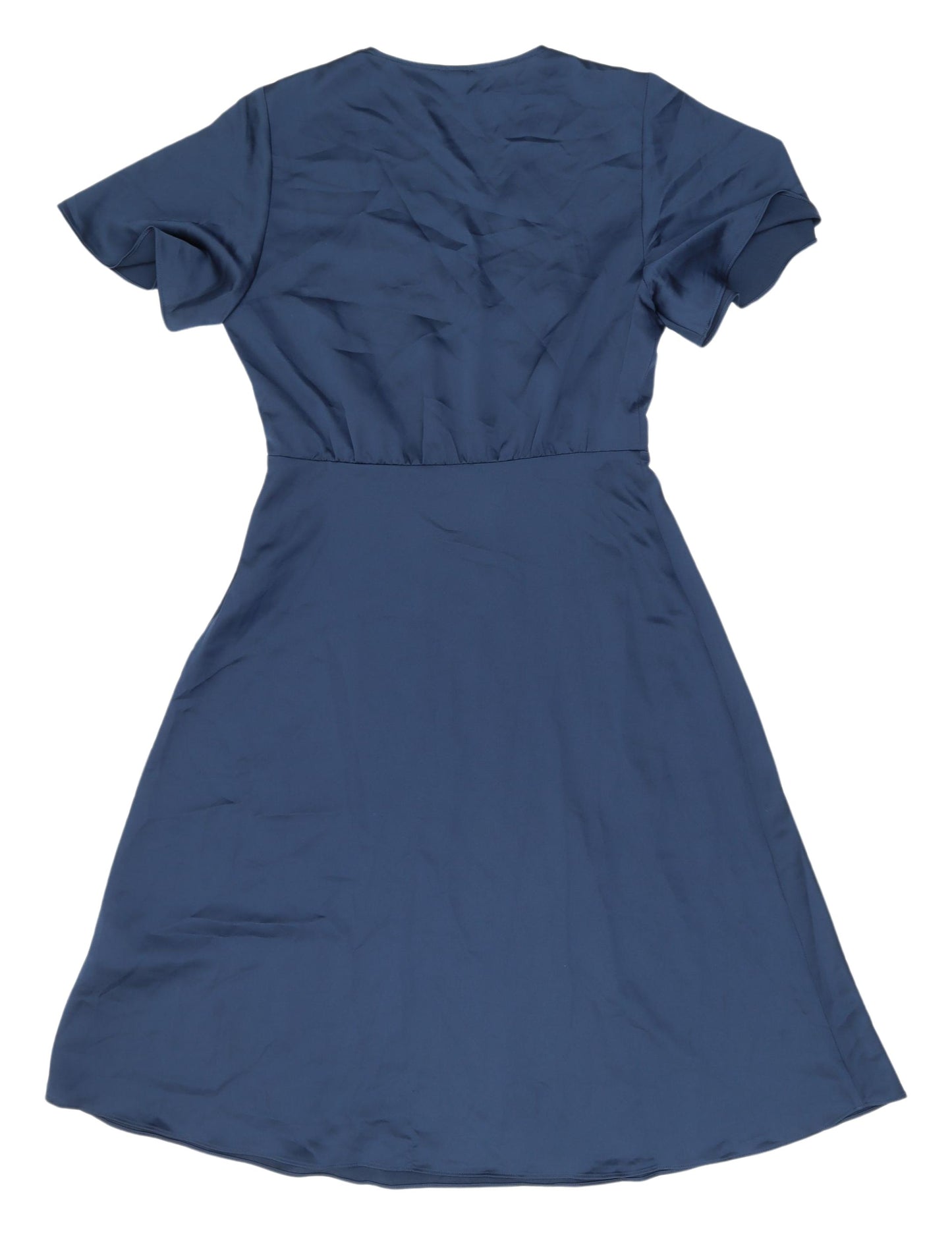 H&M Women's Blue Wrap Dress Size 10 Short Sleeve