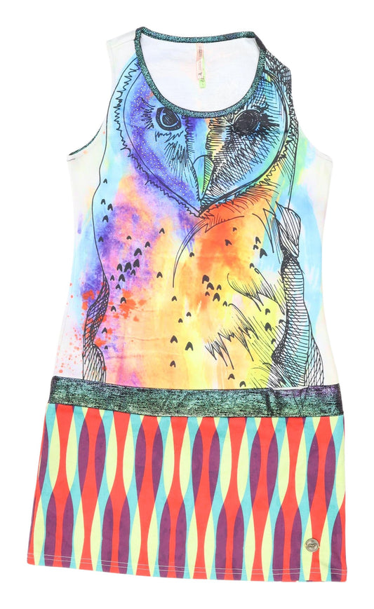 Fashion Madina Women's Colourful Owl Tank Dress L