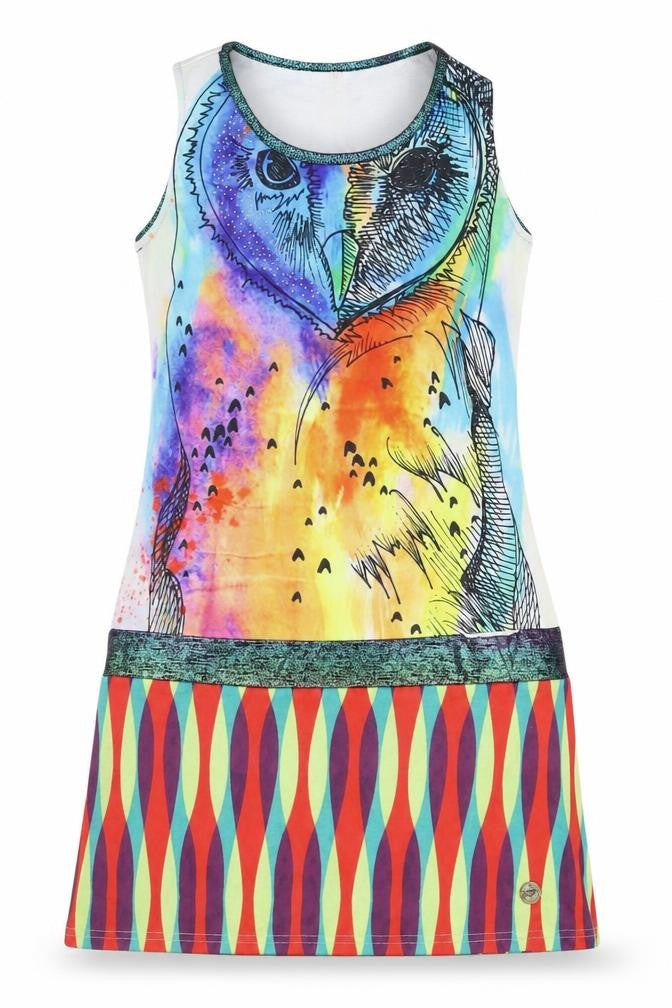 Fashion Madina Women's Colourful Owl Tank Dress L