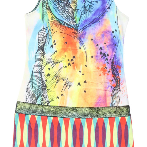 Fashion Madina Women's Colourful Owl Tank Dress L