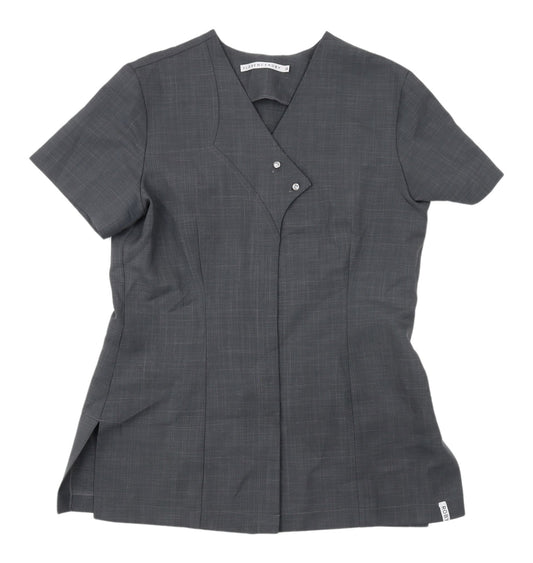 Florence Roby Grey Workwear Blouse, Size 14, Easy Care