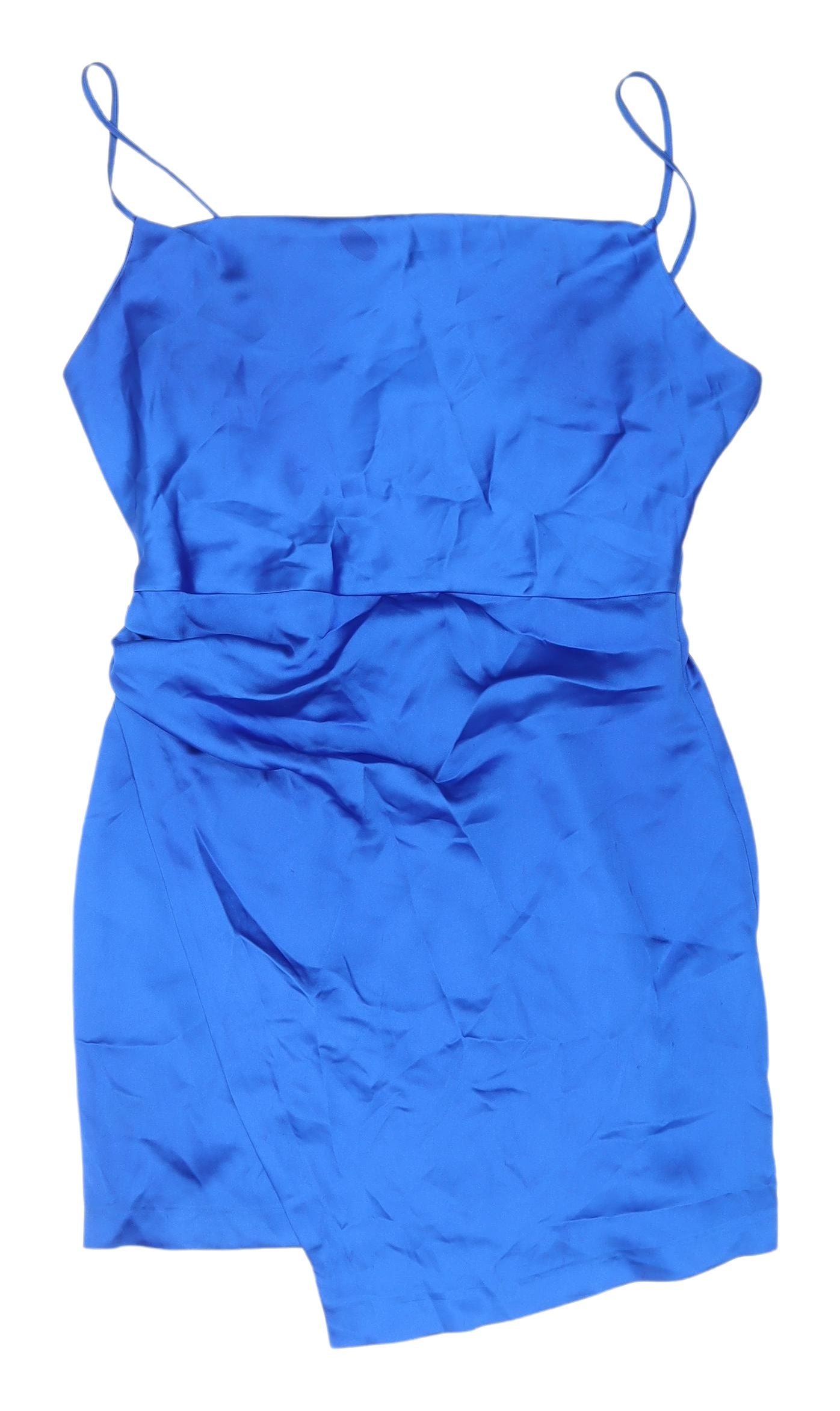 Zara Women's Blue Slip Dress Size 12 Strappy Party