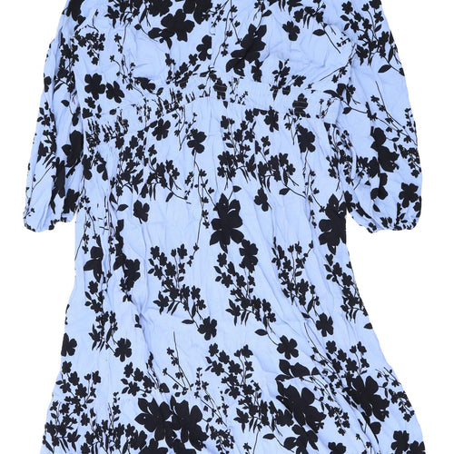 Marks and Spencer Women's Blue Floral Dress Size 22