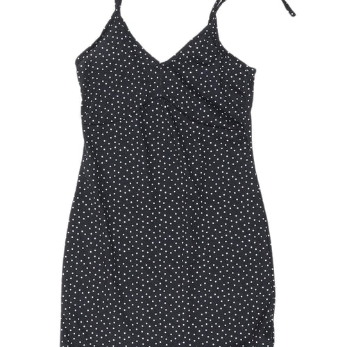 I Saw It First Women's Black Polka Dot Slip Dress