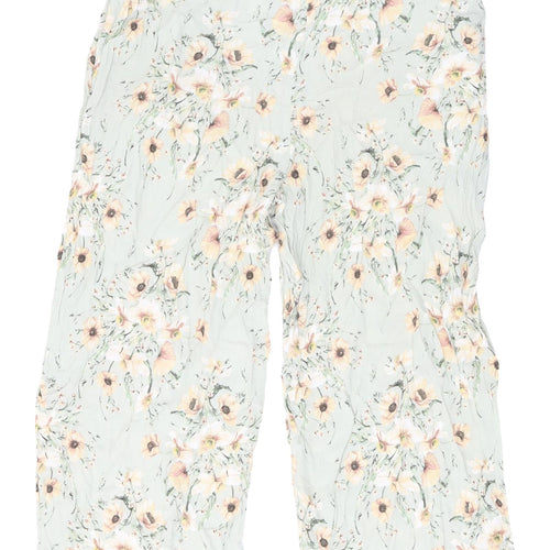 H&M Women's Multicoloured Floral Cropped Trousers