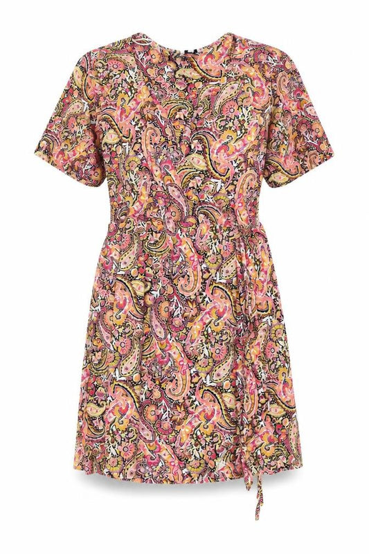 Front view of Next Women's Multicoloured Paisley Wrap Dress, size 12