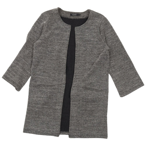 b.young Women's Grey Coatigan S Regular Open Knit