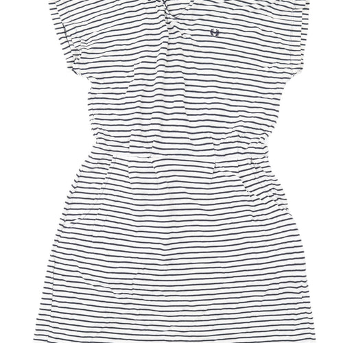 Fred Perry Women's White Striped Shirt Dress Size 10