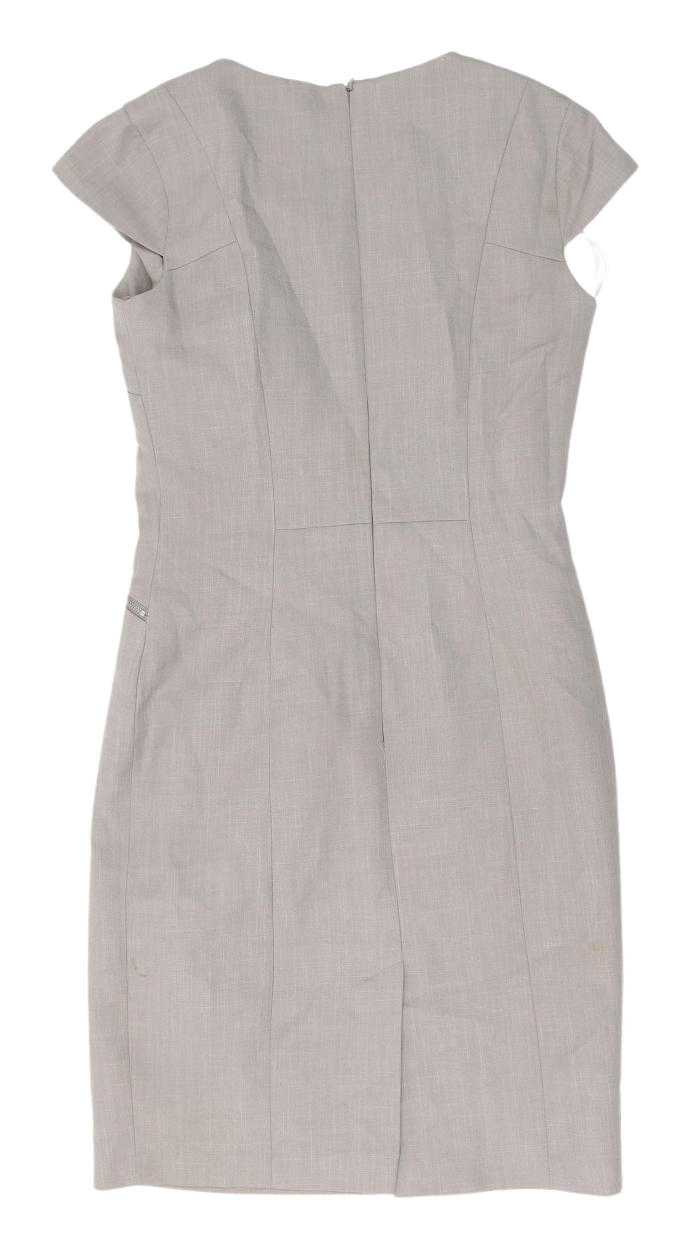 Collection London Grey Sheath Dress, Size 8, Business Wear