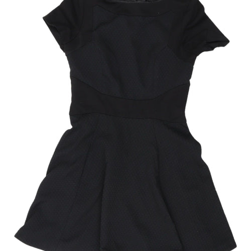 Oasis Women's Black Short Sleeve Skater Dress