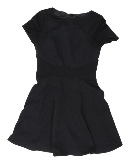 Oasis Women's Black Short Sleeve Skater Dress