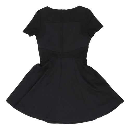 Oasis Women's Black Short Sleeve Skater Dress