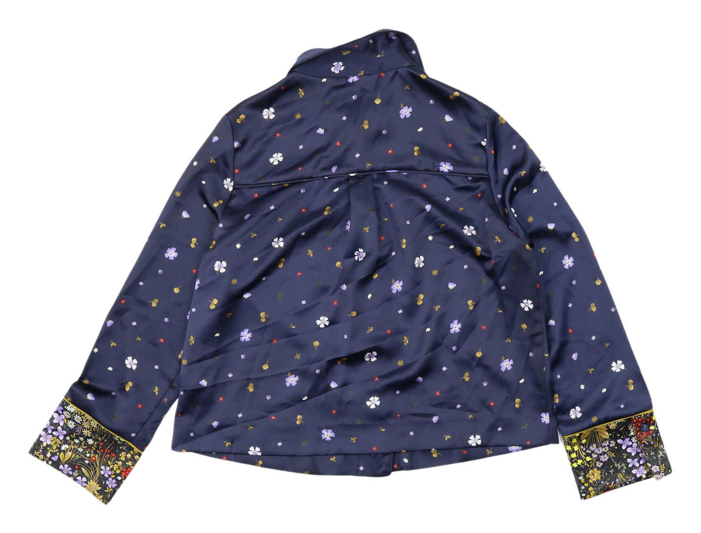 Marks and Spencer Women's Blue Floral Button-Up Shirt