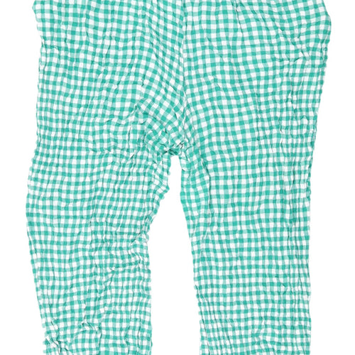 Simply Be Women's Green Check Cropped Trousers