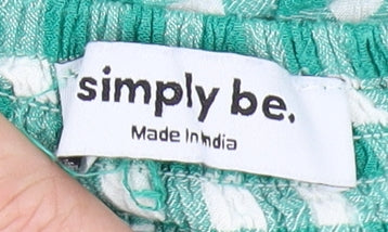 Simply Be Women's Green Check Cropped Trousers