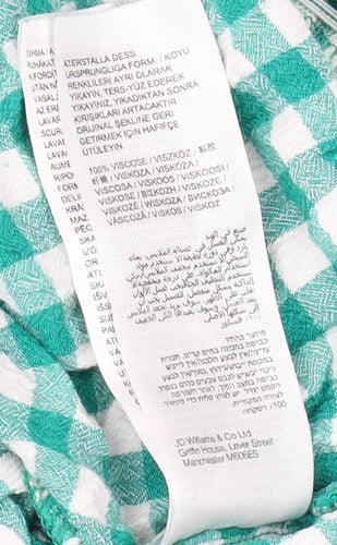 Simply Be Women's Green Check Cropped Trousers