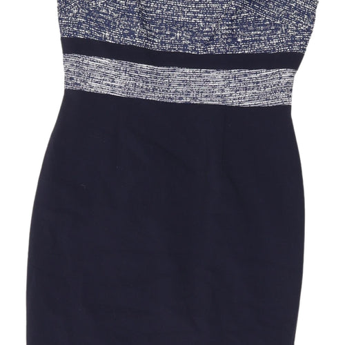 Marks and Spencer Women's Blue Knee Length Sheath Dress