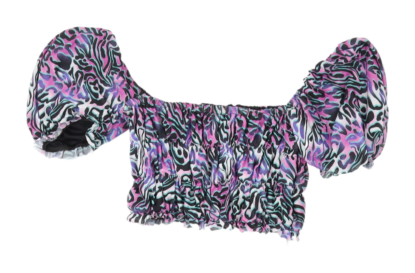 Collusion Women's Multicoloured Cropped Blouse Size 8