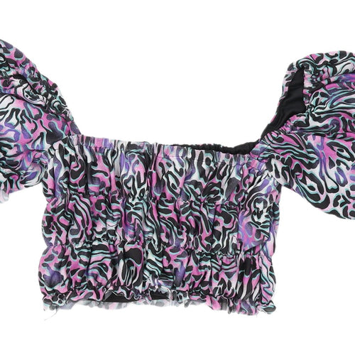 Collusion Women's Multicoloured Cropped Blouse Size 8