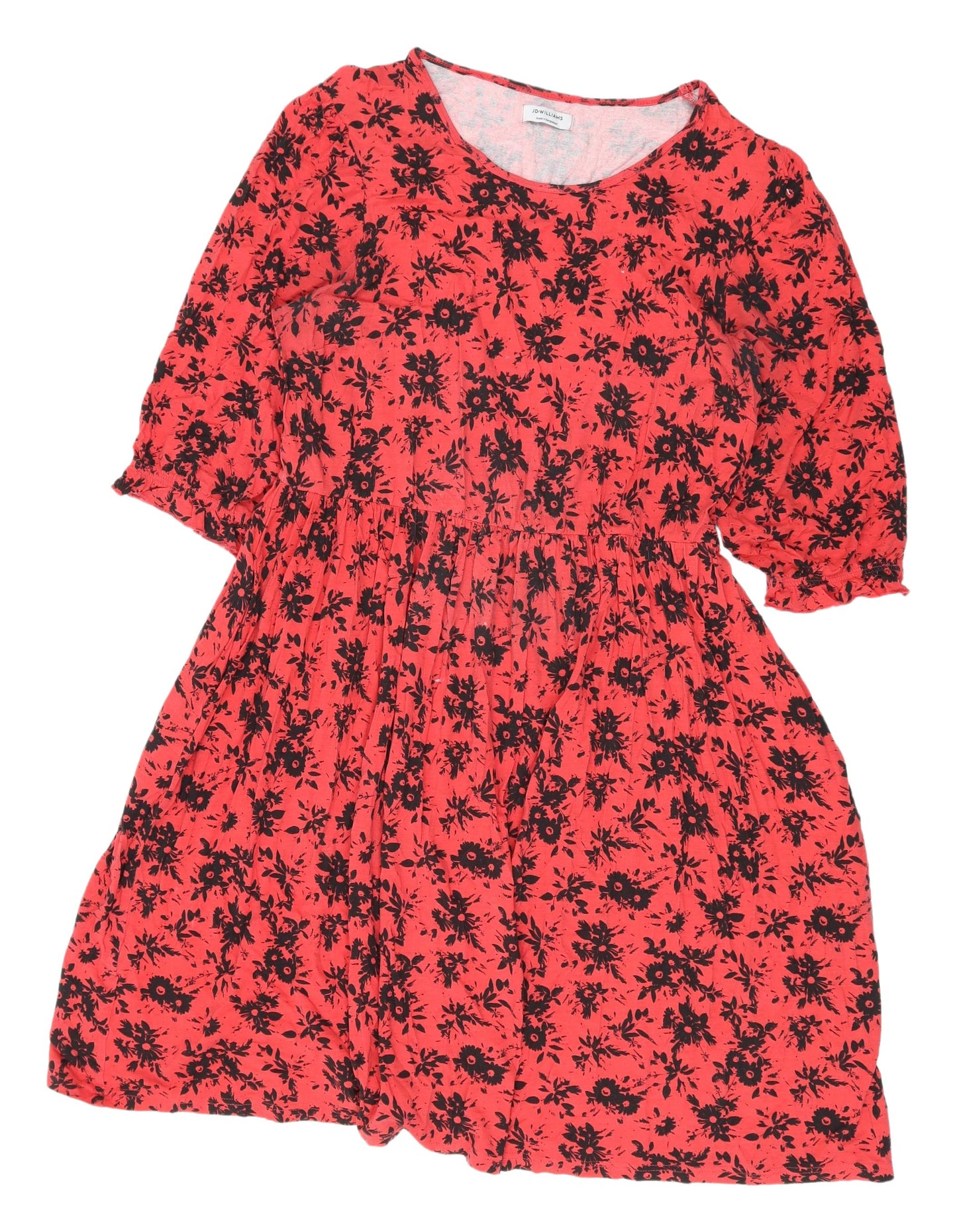 JD Williams Red A-Line Women’s Floral Dress Size 16