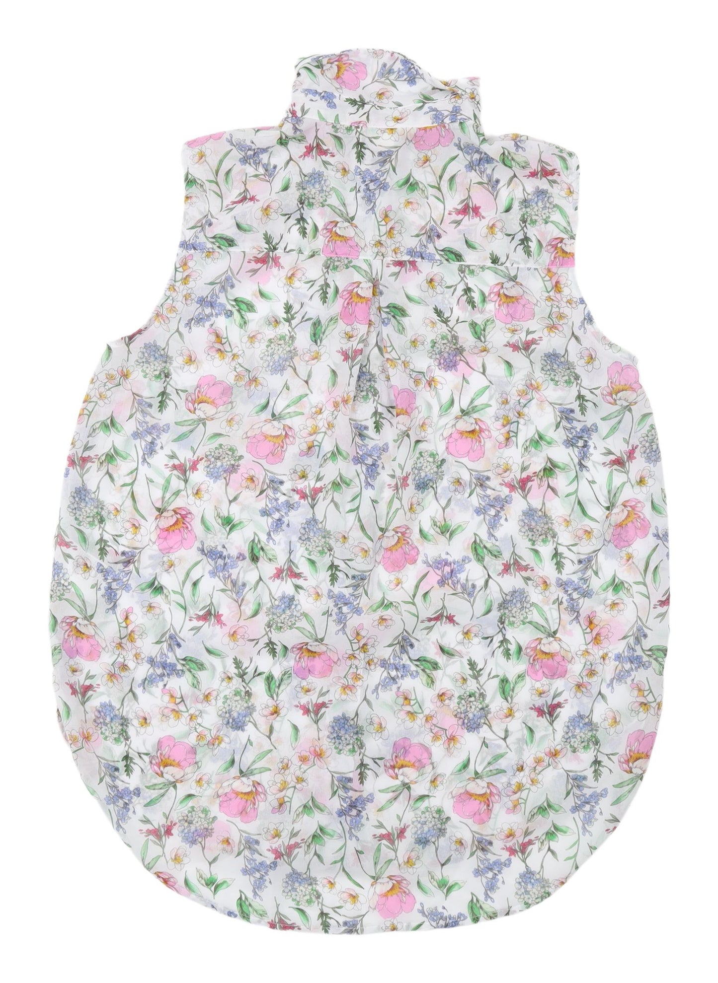H&M Women's Floral Sleeveless Chiffon Blouse Size 8