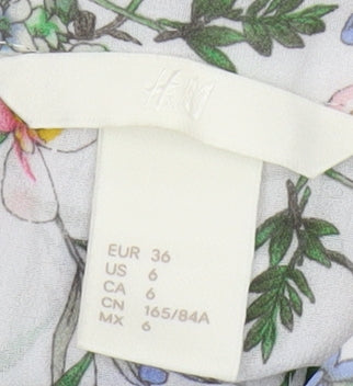 H&M Women's Floral Sleeveless Chiffon Blouse Size 8