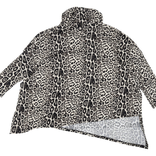 New Look Women's Multicolour L Tunic Animal Knit