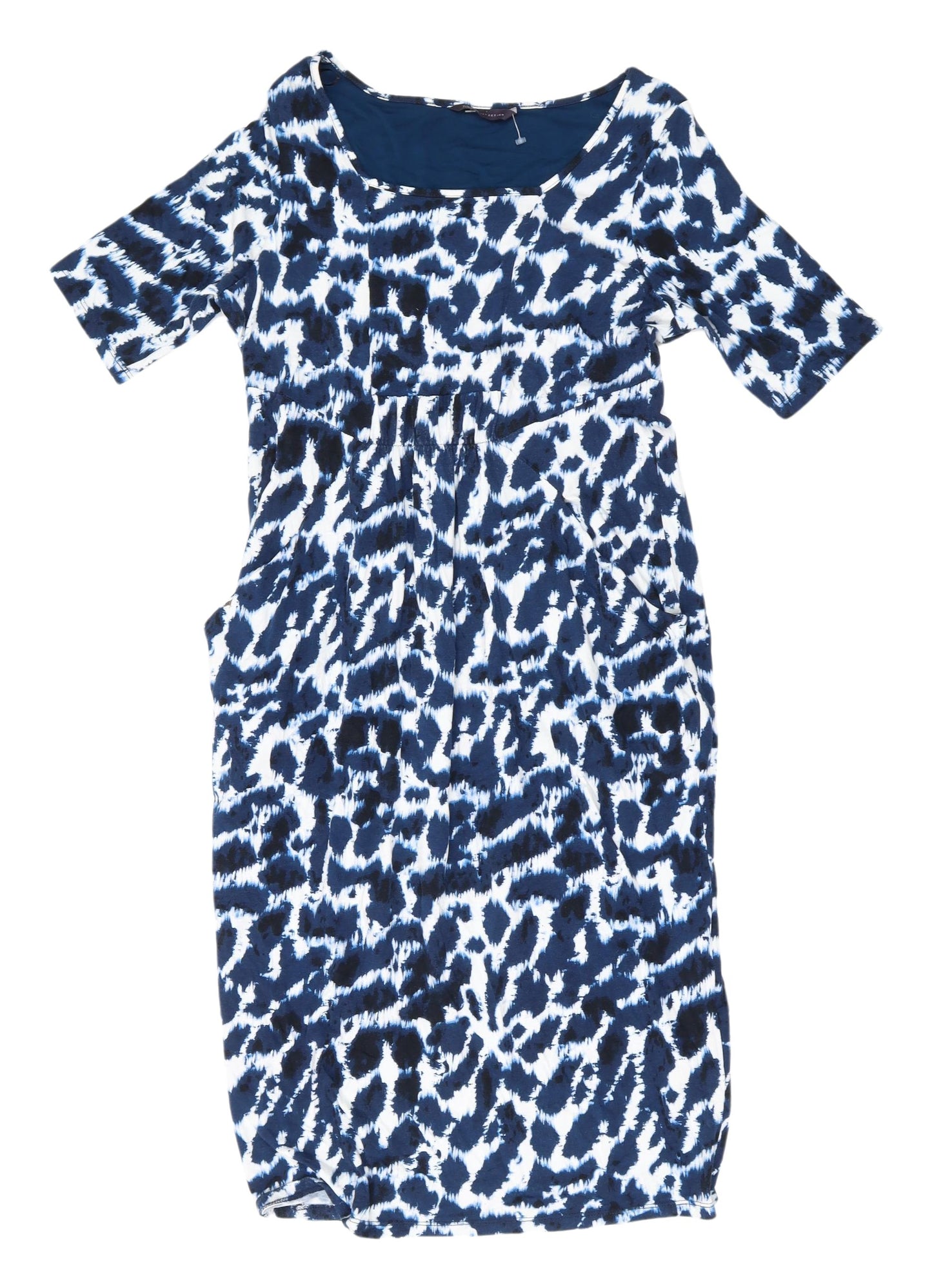 M&S Women's Blue Animal Print Shift Dress Size 12