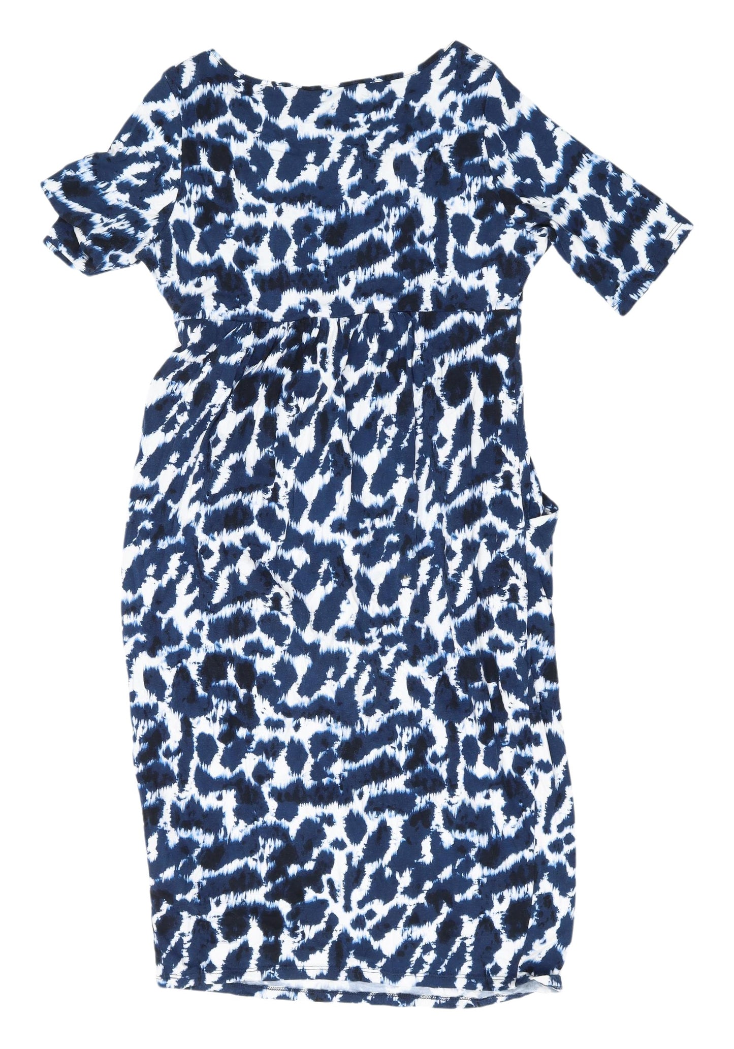 M&S Women's Blue Animal Print Shift Dress Size 12