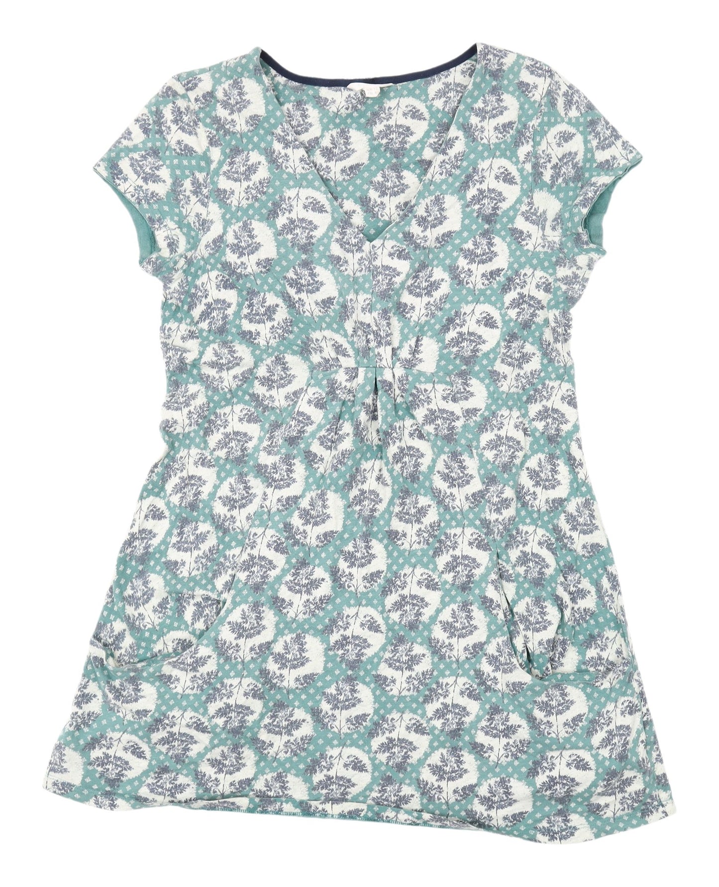 White Stuff Women's Green Floral T-Shirt Dress Size 12