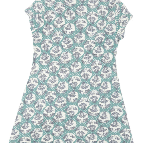 White Stuff Women's Green Floral T-Shirt Dress Size 12