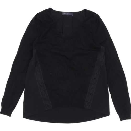 Marks and Spencer Women's Black V-Neck Blouse Size 8