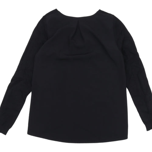 Marks and Spencer Women's Black V-Neck Blouse Size 8