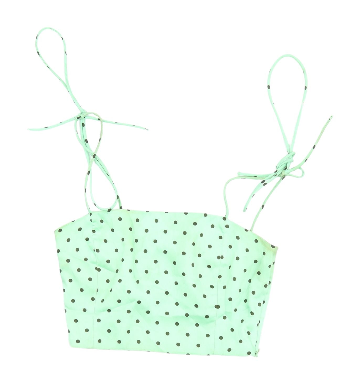 Zara Women Mint Polka Dot Crop Top Size S