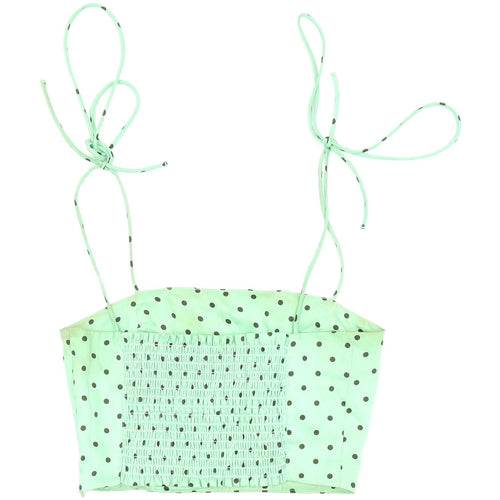 Zara Women Mint Polka Dot Crop Top Size S