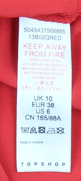 Topshop Red Button-Up Lace Women’s Shirt UK 10