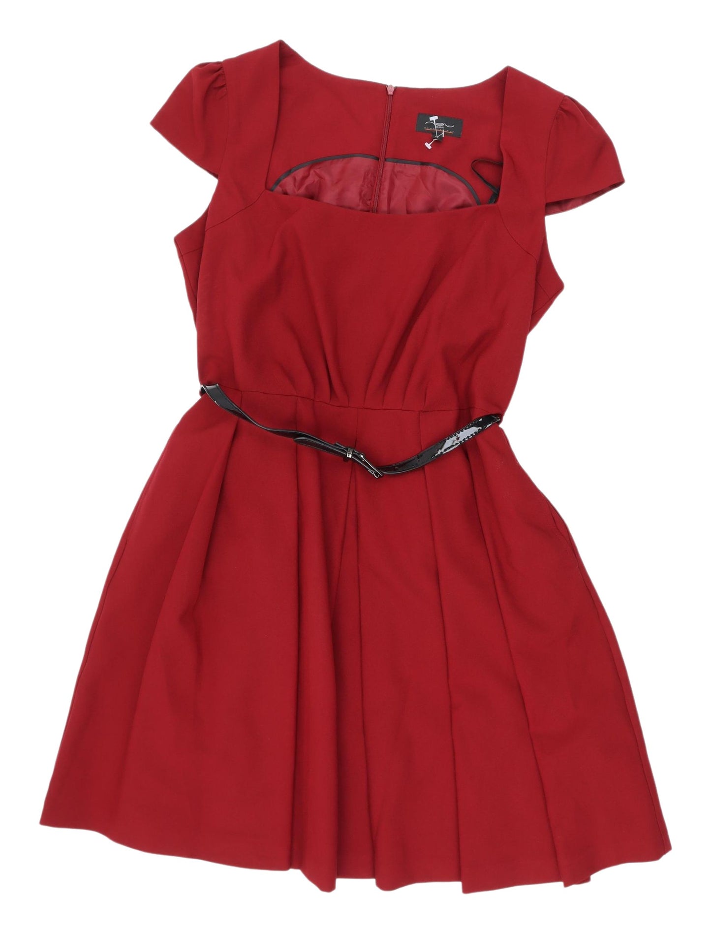 New Look Women's Red Fit & Flare Dress Size 12