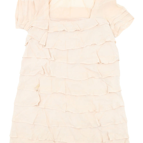 ASOS Women's Beige Short Shift Dress Size 8