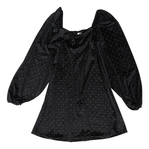 ASOS Black Velvet Mini Dress - Size 8, Party Style