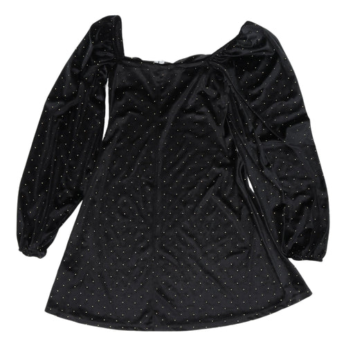 ASOS Black Velvet Mini Dress - Size 8, Party Style
