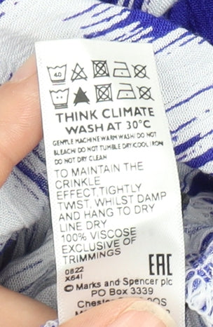 Marks & Spencer Blue Fit & Flare Midi Dress - Size 8