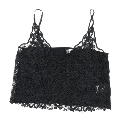 H&M Women's Black Lace Camisole Tank Top - Size 8