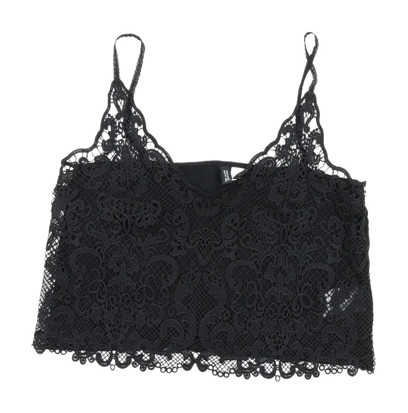 H&M Women's Black Lace Camisole Tank Top - Size 8