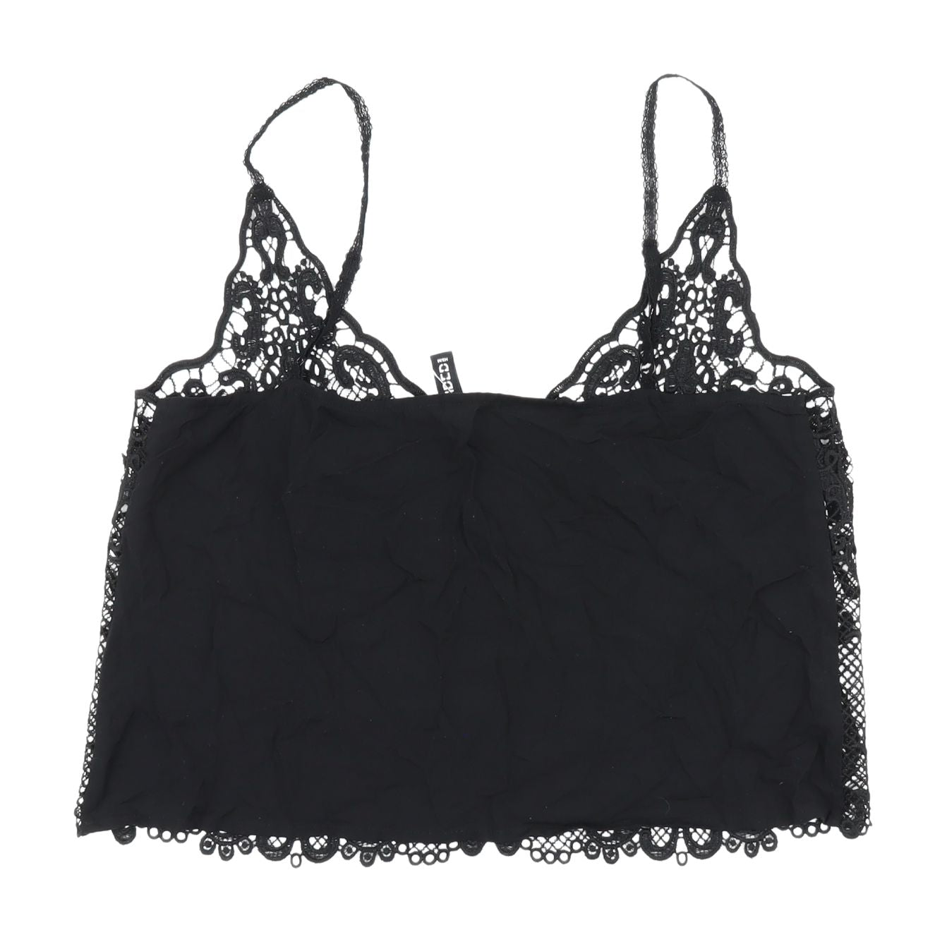 H&M Women's Black Lace Camisole Tank Top - Size 8