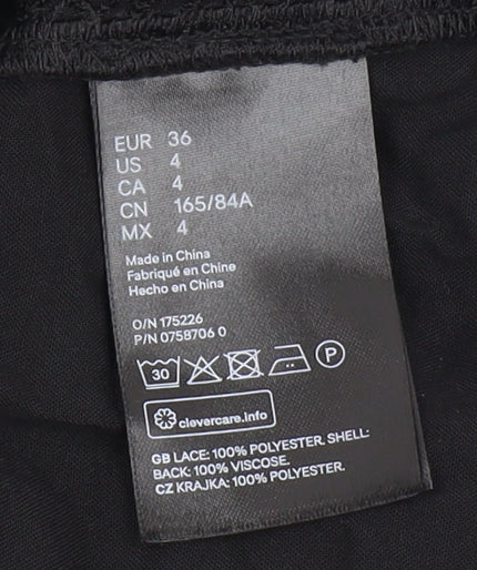 H&M Women's Black Lace Camisole Tank Top - Size 8